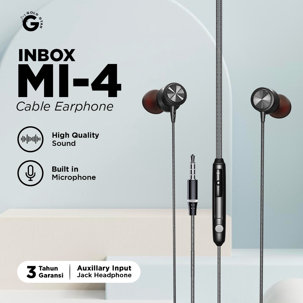 Jual Headset Inbox MI-4 Super Bass Noise Canceling | Earphone Build in ...