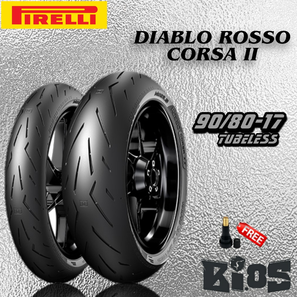 Jual BAN PIRELLI DIABLO ROSSO CORSA II TUBELESS RING 14 & 17 UKURAN 90/ ...