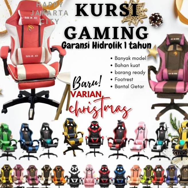 Jual KURSI GAMING LED PREMIUM KURSI GAMING MURAH FOOTREST KURSI GETAR