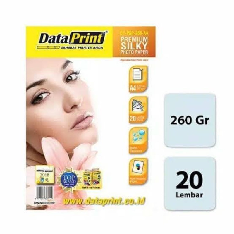 Jual DATA PRINT SILKY 260 GRAM ISI 20 LEMBAR / KERTAS FOTO PREMIUM ...