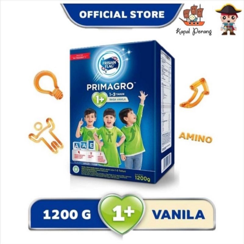 Jual Frisianflag Primagro 1+ Vanila 1200gr (untuk usia 1-3 tahun ...