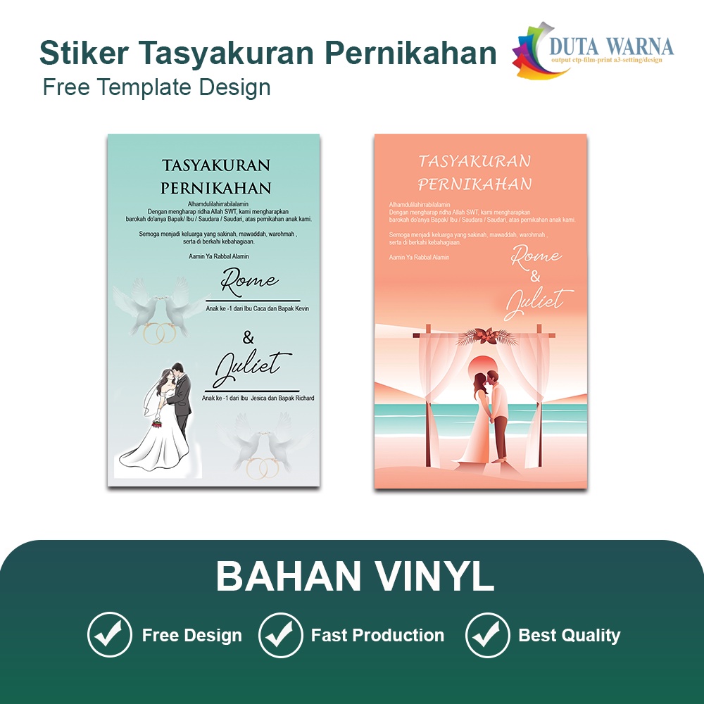 Jual Sticker Syukuran Pernikahan Tasyakuran Pernikahan Tasyakur Wedding Shopee Indonesia 9209