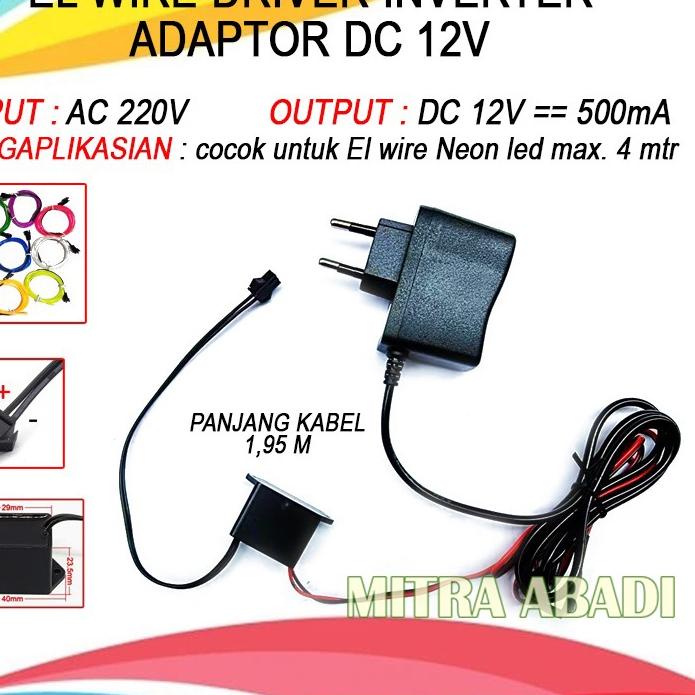 Jual Stok Baru El Wire Driver Inverter Adaptor DC 12V | Shopee Indonesia