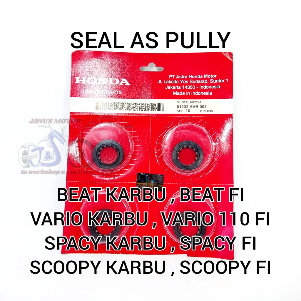 Jual Seal As Pully Beat Vario Scoopy Spacy Honda Kj Original Ori