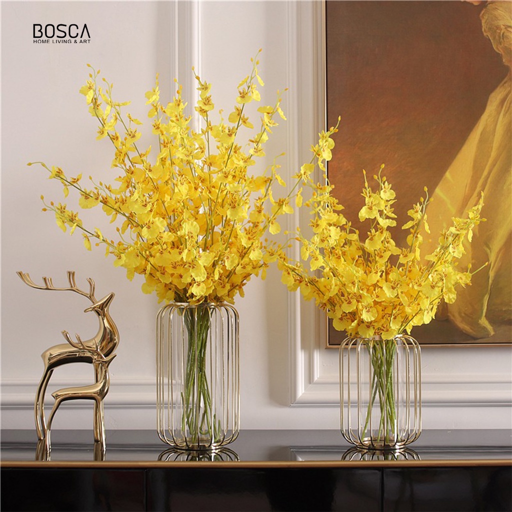 Jual Bosca Living Vas Bunga Kaca Gold Vas Tabung Kaca Flower Vase