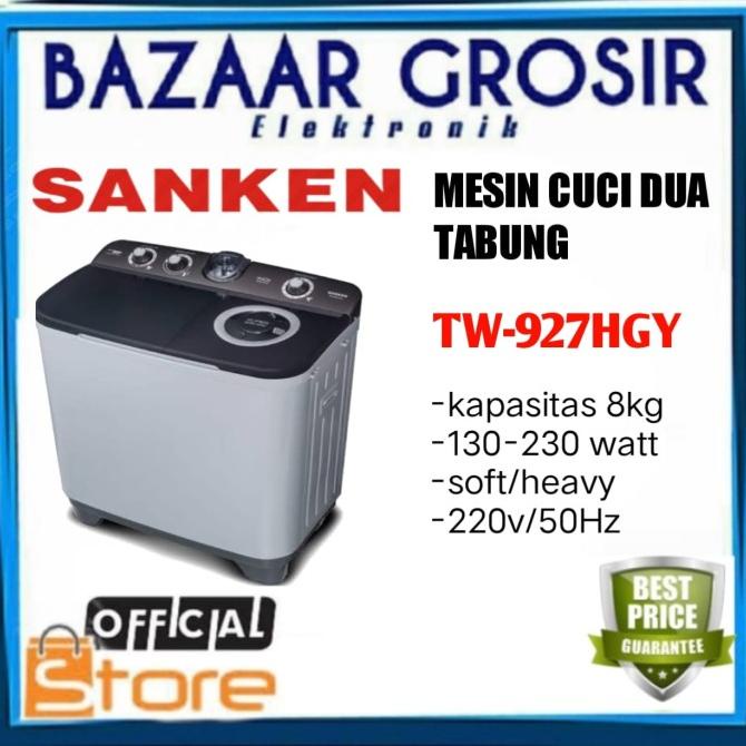 Jual Sanken Mesin Cuci 2 Tabung 9kg Tw 927hgy Tw927hgy Tw 927gy