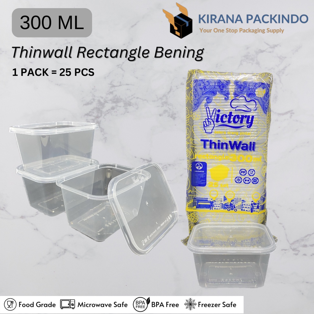 Jual Thinwall Victory 300ml Rectangle Persegi Panjang Food Container