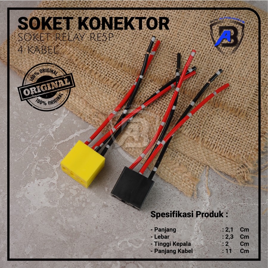 Jual Socket Cable Relay RE5P / Soket Kabel Rumah Relay Kaki 4 Pin Untuk