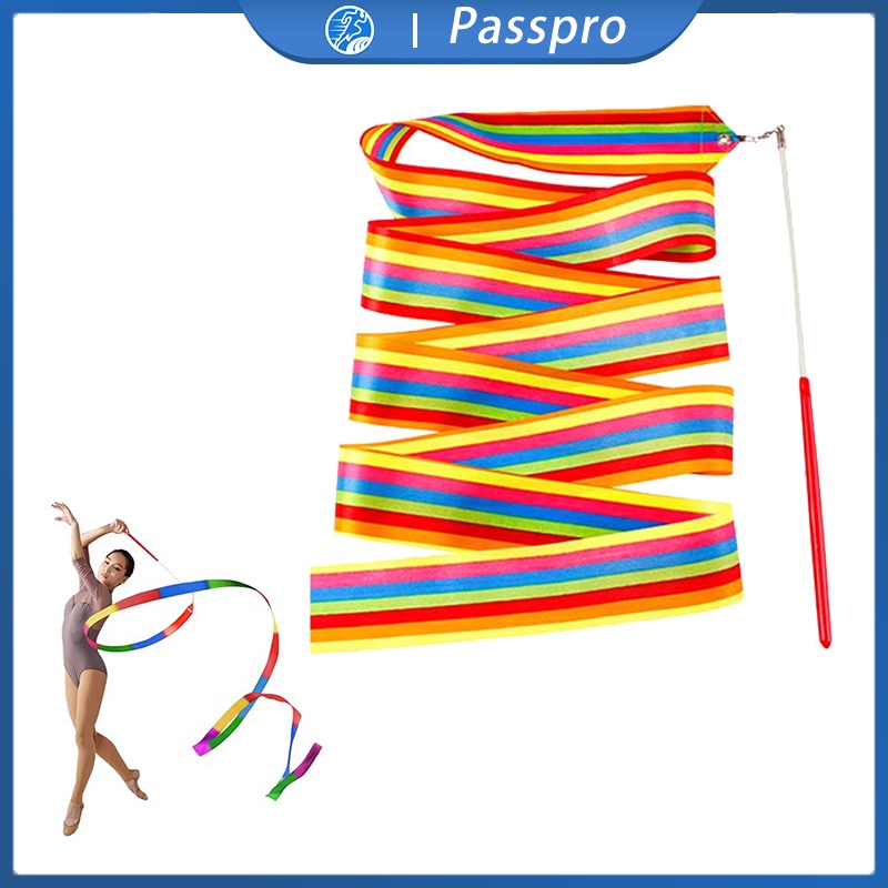 Jual 4m Twirling Ribbon Colorful Ballet Ribbon Alat Tari Tamborin ...