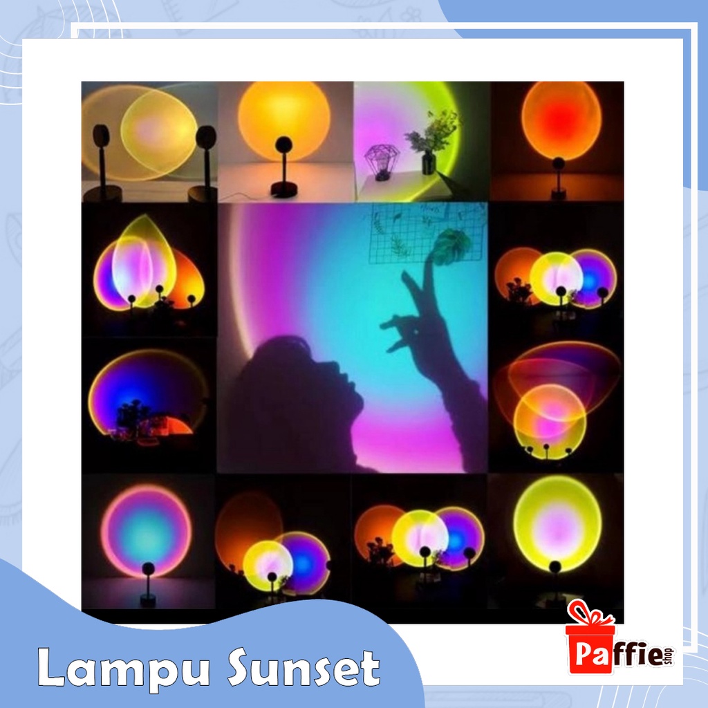Jual Lampu sunset led lamp estetik viral tiktok proyektor dekorasi