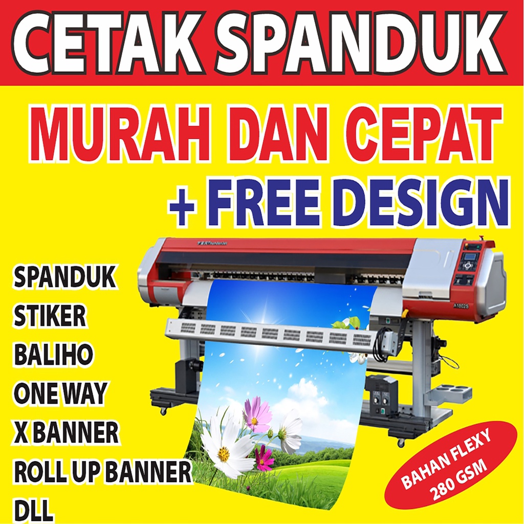 Jual CETAK SPANDUK MURAH DAN CEPAT BAHAN BIASA TEBAL 280g | Shopee ...