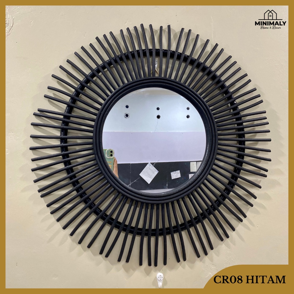 Jual MINIMALY Cermin Aesthetic Rotan Cermin Rotan Kaca Dinding Hiasan ...
