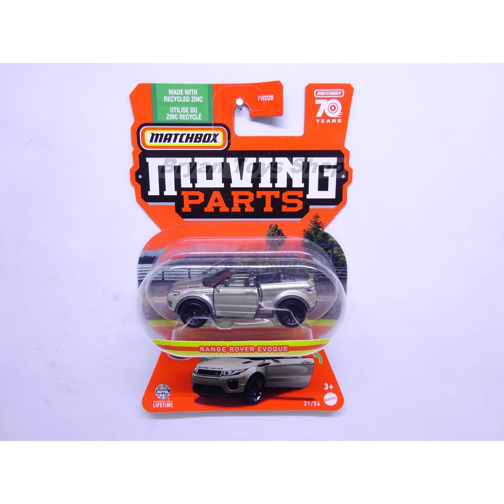 Jual Matchbox Moving Parts Range Rover Evoque Gold | Shopee Indonesia