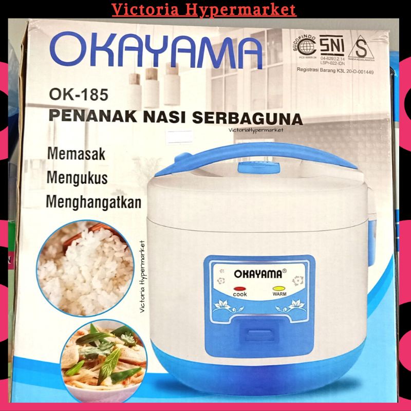 Jual Rice Cooker Okayama 1.8 Liter OK185 Cook Warm Alat Masak Nasi ...