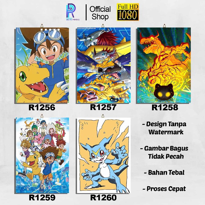 Jual POSTER KAYU HIASAN DINDING HOME DECOR DIGIMON RR1256 | Shopee ...