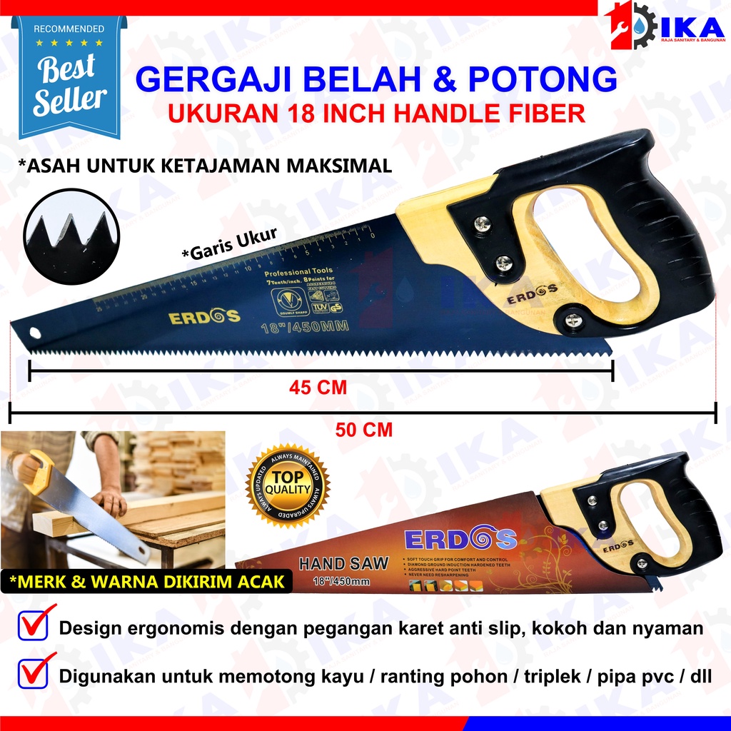 Jual Gergaji Kayu Gagang Karet Belah Potong Harga Satuan Termurah