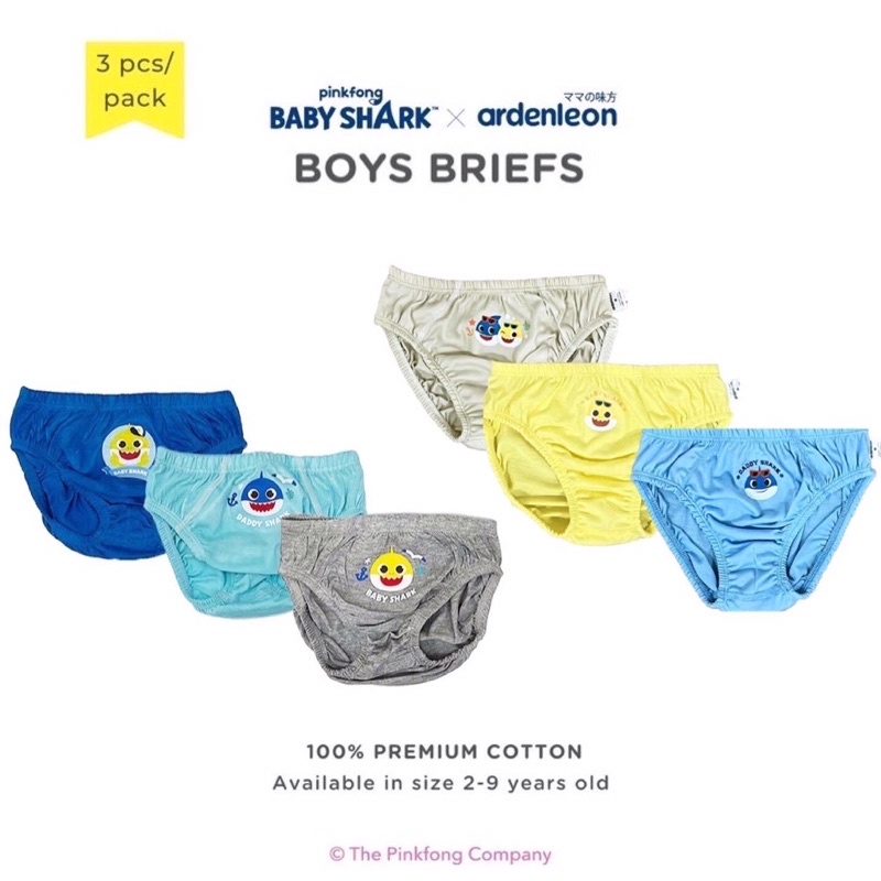Jual Ardenleon x Pinkfong Baby Shark Toddler Boy's 3 Pack Underwear