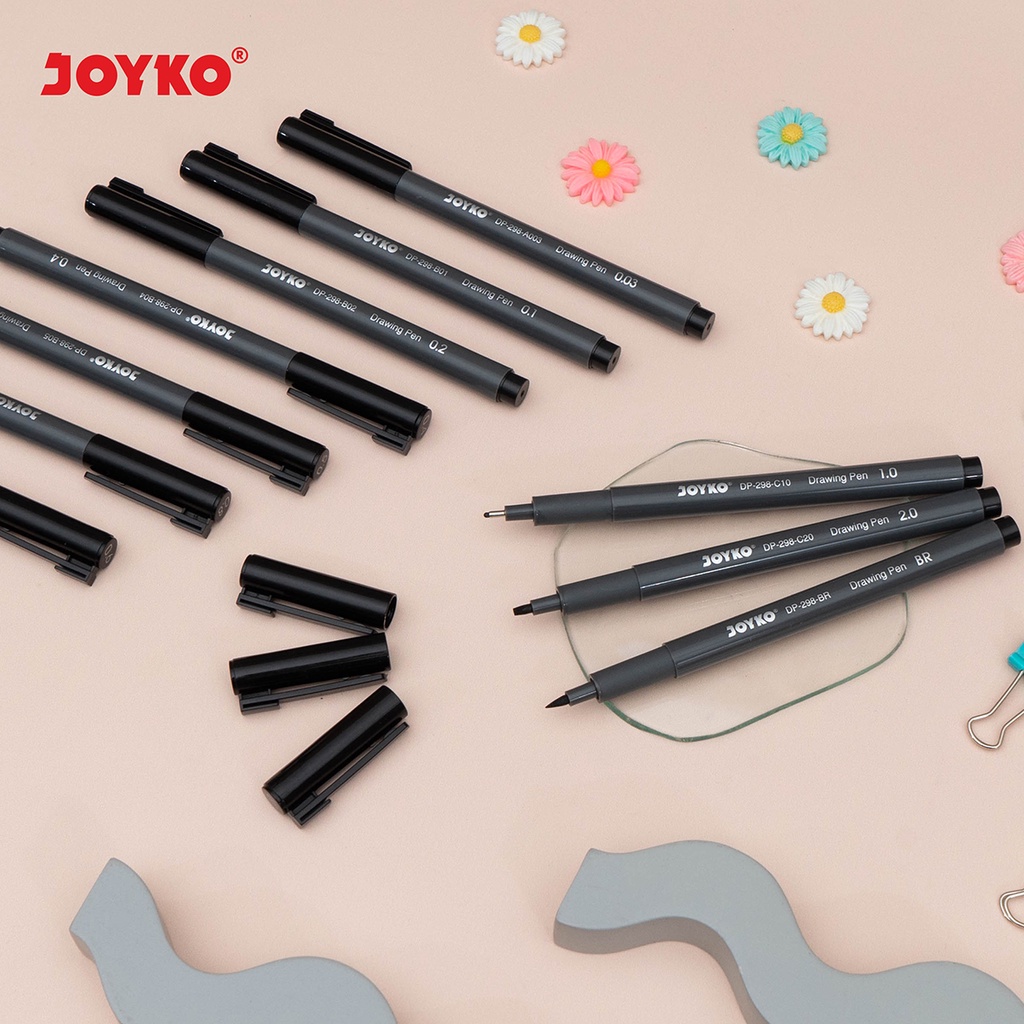 Drawing Pen Pena Gambar Joyko DP-298 1 Pcs Waterproof Pigment Ink (8)