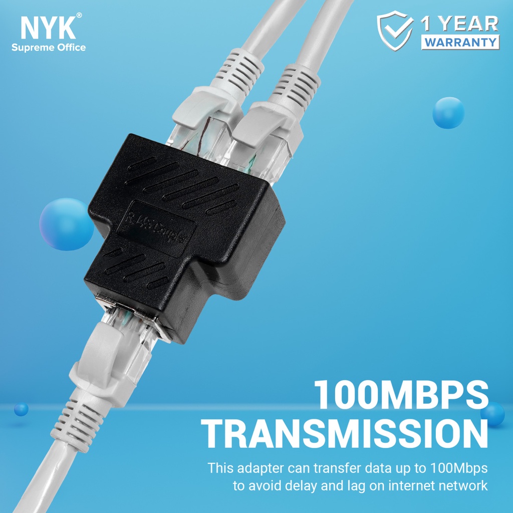 NYK Barel DOUBLE RJ45 METAL COUPLER FEMALE RJ45 LAN 1 KE 2 COD (7)