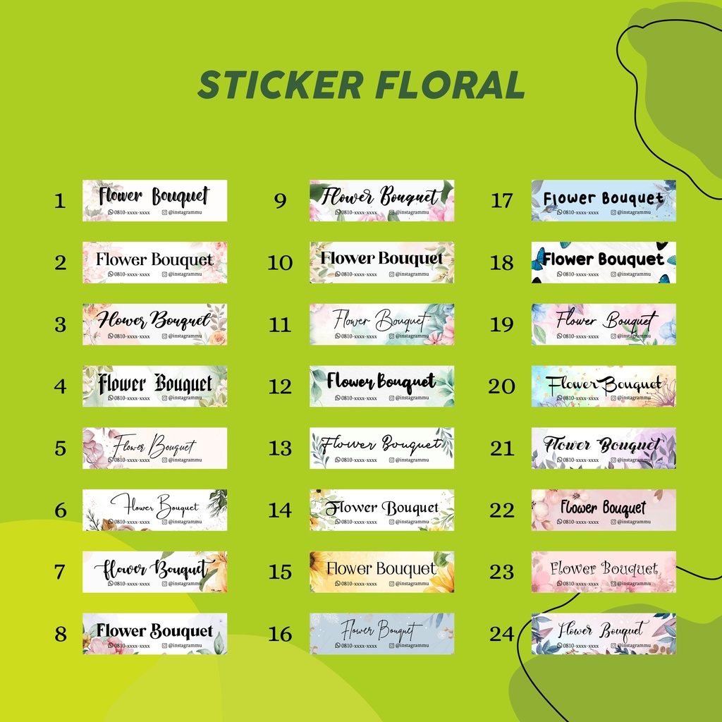 Jual STIKER BUKET BUNGA UKURAN 1x4 / STICKER BOUQUET (KODE STKER FLORAL