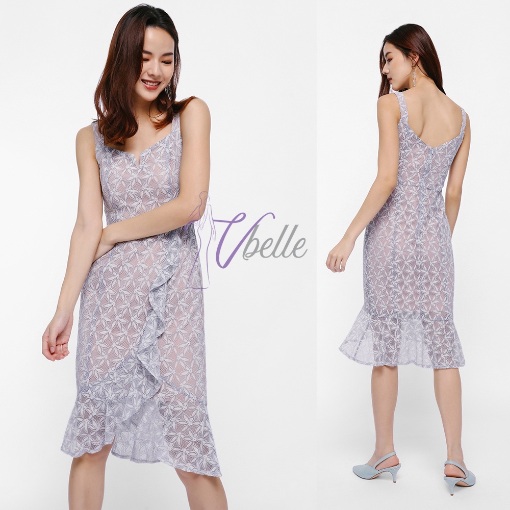 elseth lace ruffle hem dress Love Bonito Elseth Lace Ruffle Hem Dress in Lilac XS, Women's Fashion,  Dresses & Sets, Dresses on Carousell