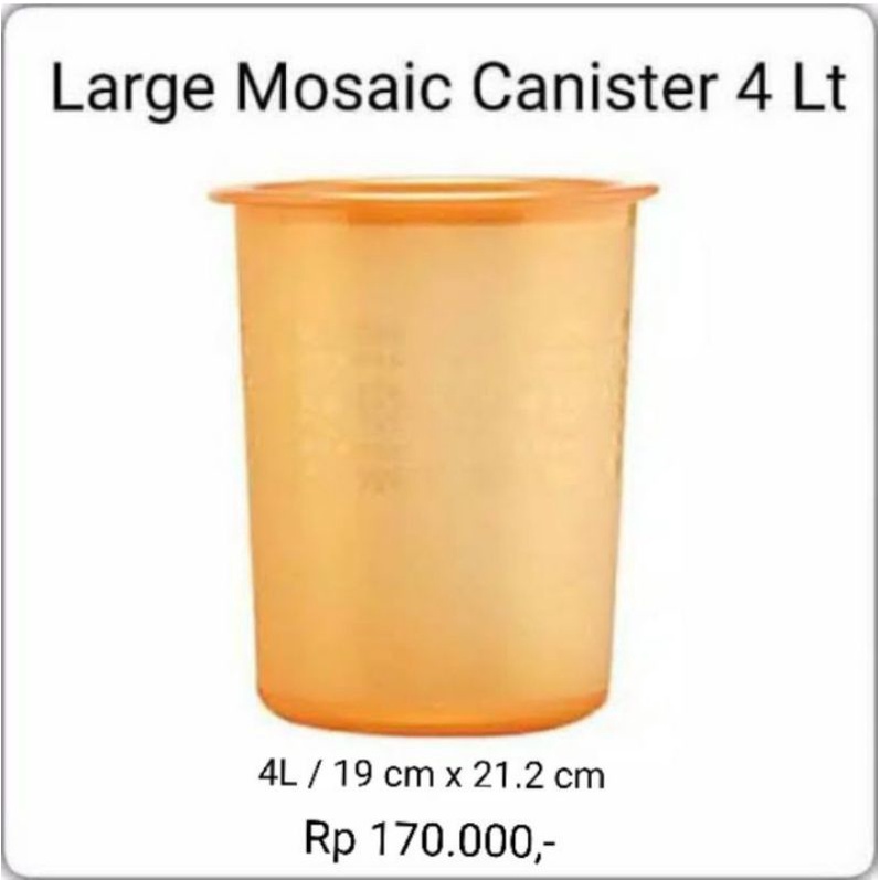 Jual large mosaic canister gold tupperware / toples tupperware Shopee Indonesia