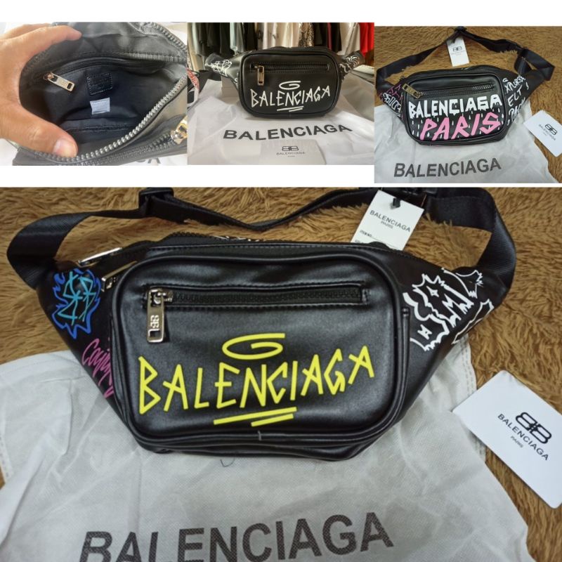 Tas waistbag Balenciaga pria wanita grade ori import tas waistbag branded