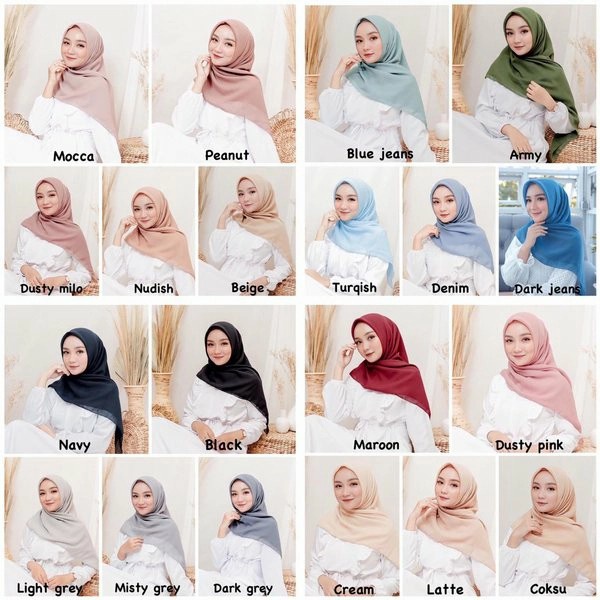 Jual Hijab Segi Empat Bella Square Polycotton Jahit Neci Kerudung Segi