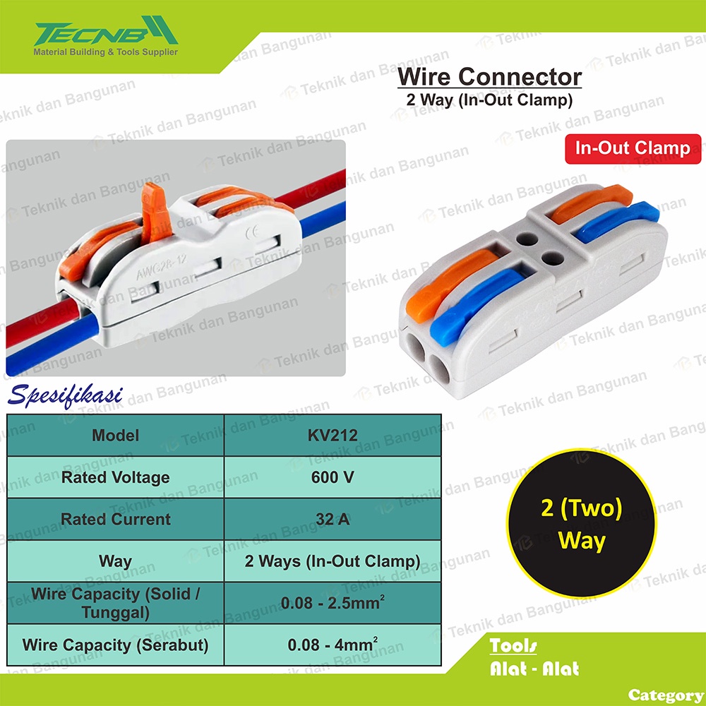 Jual Quick Cable Connector / Konektor Kabel Listrik 2 Jalur InOut