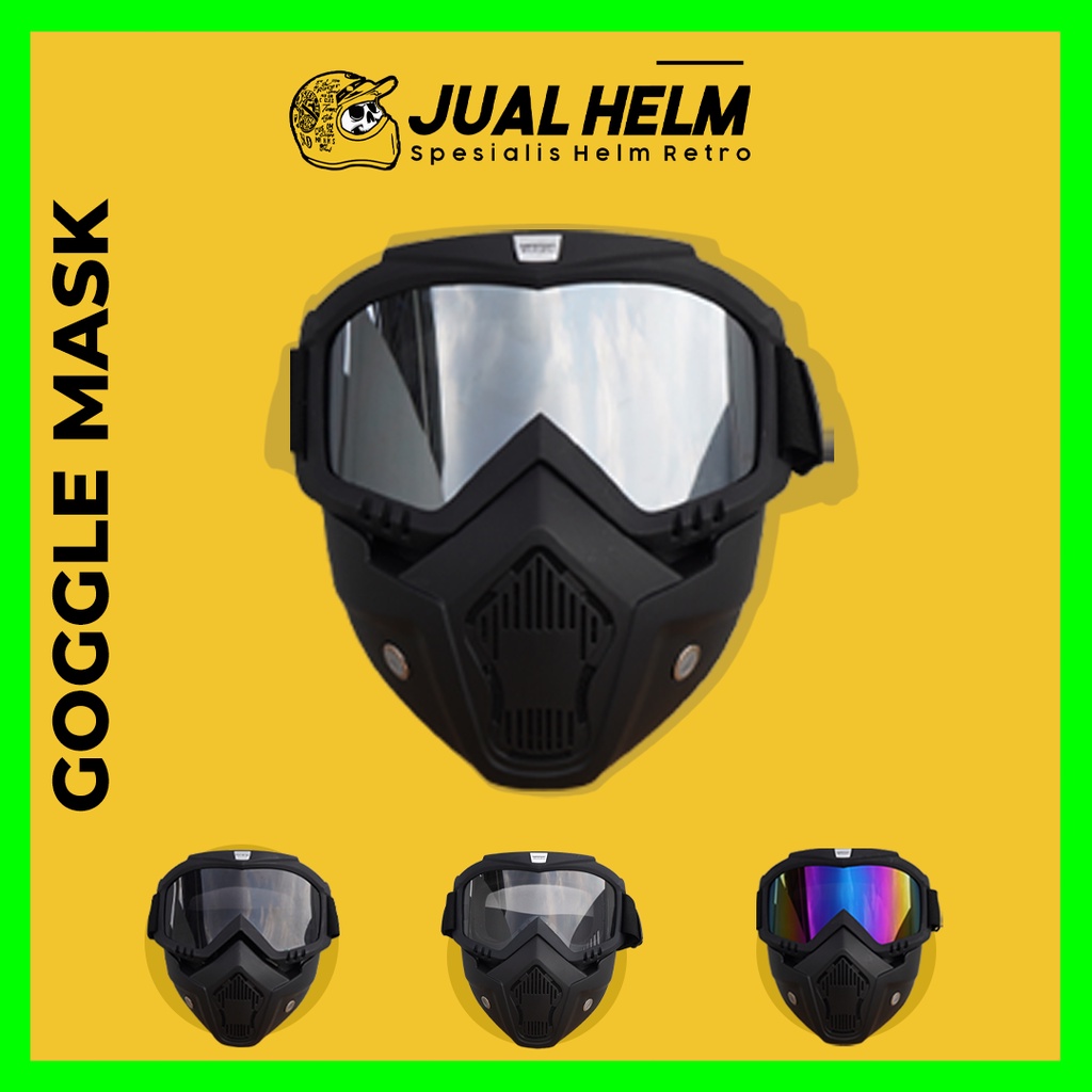 Jual Promo Goggle Mask/Goggle Masker/Kacamata Goggle Glossy Silver ...