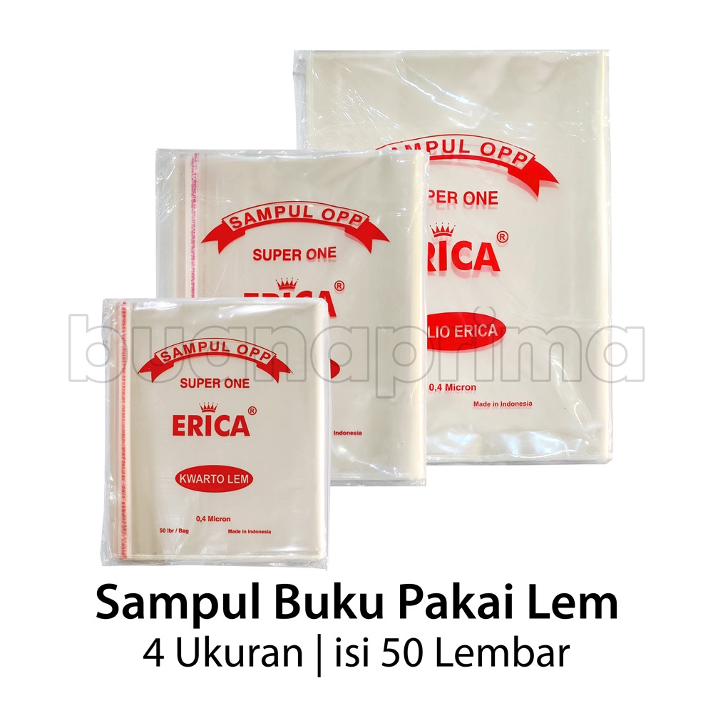 Jual Sampul Buku Tulis Pakai Lem Erica Super One Isi 50 Lembar Plastik