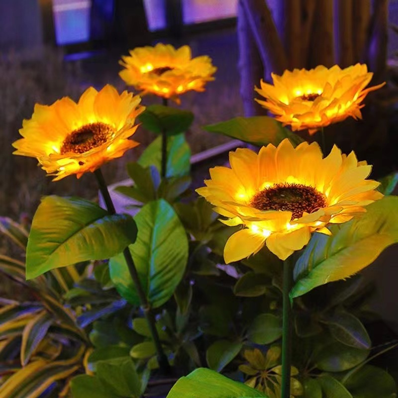 Jual Lampu Taman LED Bentuk Bunga Matahari Tenaga Surya Anti Air Untuk ...