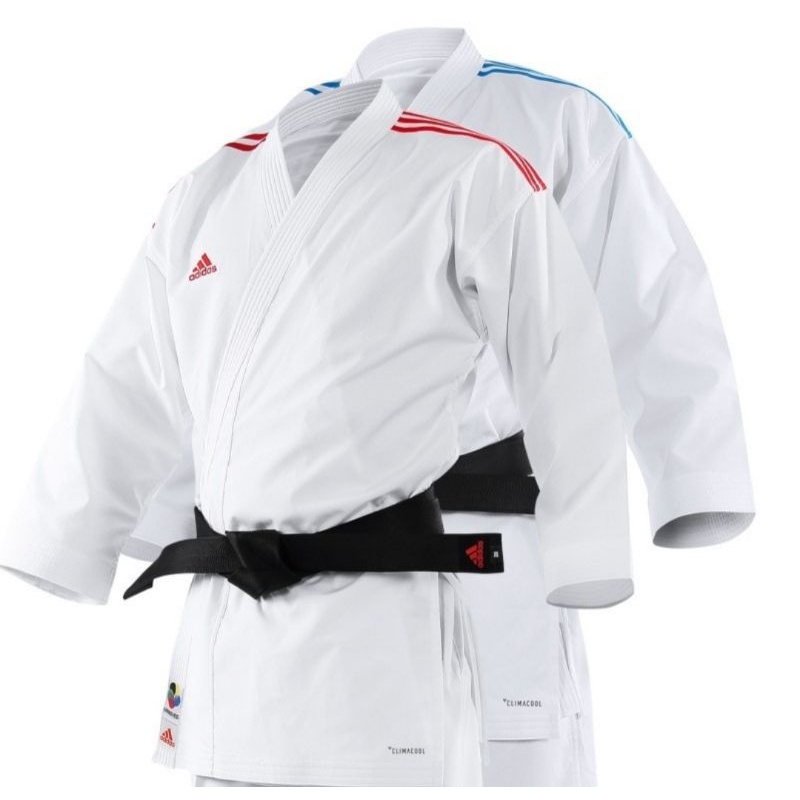 Baju Karate Adidas Adilight Primegreen New 2024 Baju Kumite Adidas Terbaru Logo MERAH BIRU HIJAU Adilight Green Adilight Blue Adilight Red WKF