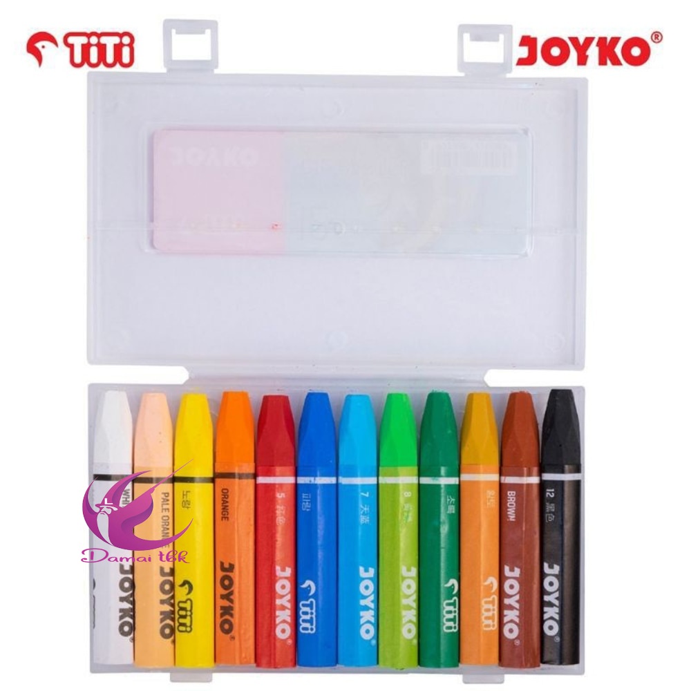 Jual Crayon Joyko/Oil pastel Joyko 12 warna Hexagonal Op12CH ( 1 set
