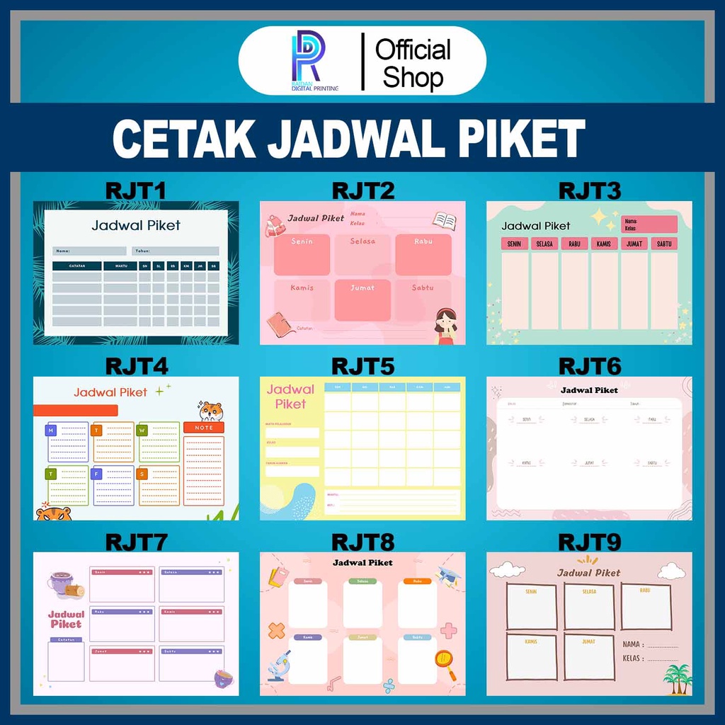 Jual Poster Jadwal Piket Sekolah Aestetic Mingguan Shopee Indonesia