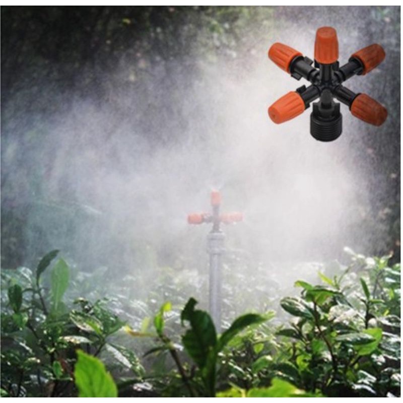 Jual Sprayer Spuyer Sprinkler Kabut 5 Arah Mist Sprayer Nozzel Sistim ...