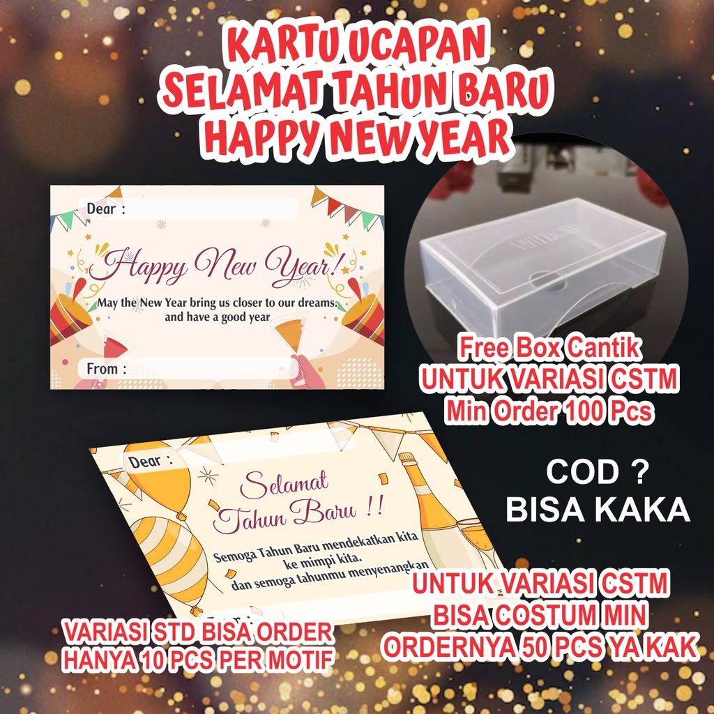 Jual HAPPY NEW YEAR CARD - KARTU UCAPAN SELAMAT TAHUN BARU BY HAMDALAH