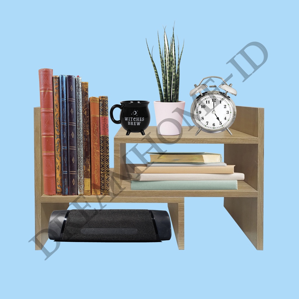 Jual rak buku meja kayu minimalis - AD17 / multi desain desk organizer ...