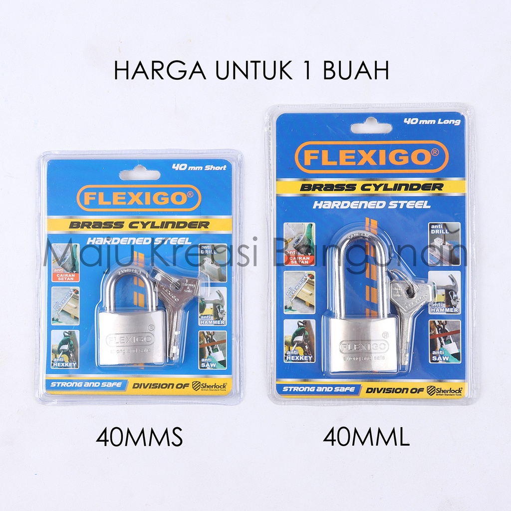 Jual Gembok Flexigo Kuningan Brass 40mm Panjang Pendek Pagar Rumah Ruko ...