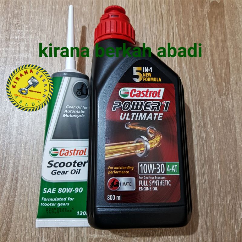 Jual PAKET OLI MATIC CASTROL POWER1 ULTIMATE 10W30 800ml + CASTROL