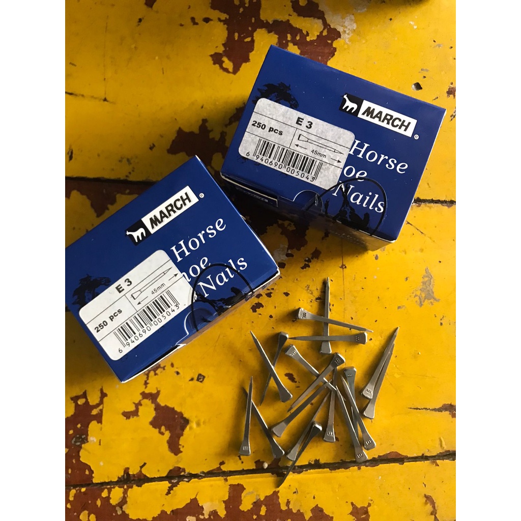 Jual Paku Kuda 1 Box Dus Import Paku Merk MARCH Paku Sepatu Tapal Kuda ...