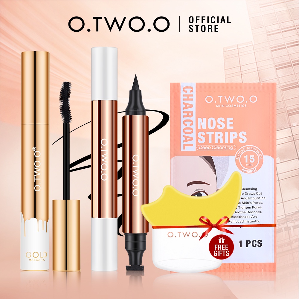 Jual Otwoo Mascara Waterproof Long Lasting Double Head Liquid Eyeliner Eye Makeup Set 