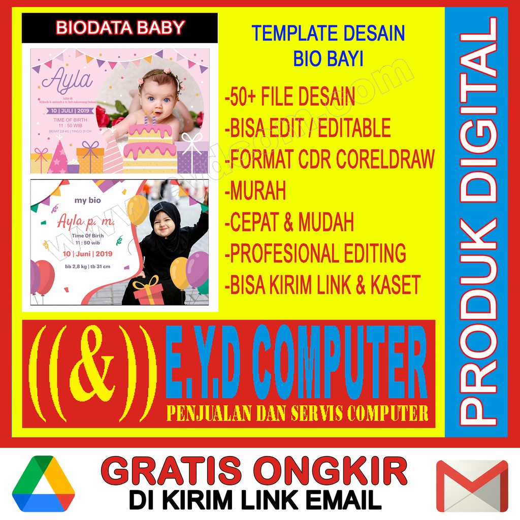 Jual DESAIN MOTIF BIO BAYI BIODATA KELAHIRAN BABY EDITING KOLEKSI ...