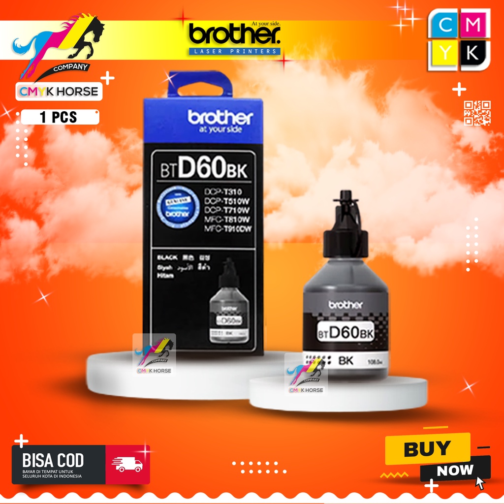 Jual Tinta printer BROTHER D60BK BLACK DCP T710W DCP T300 DCP-T310 ...