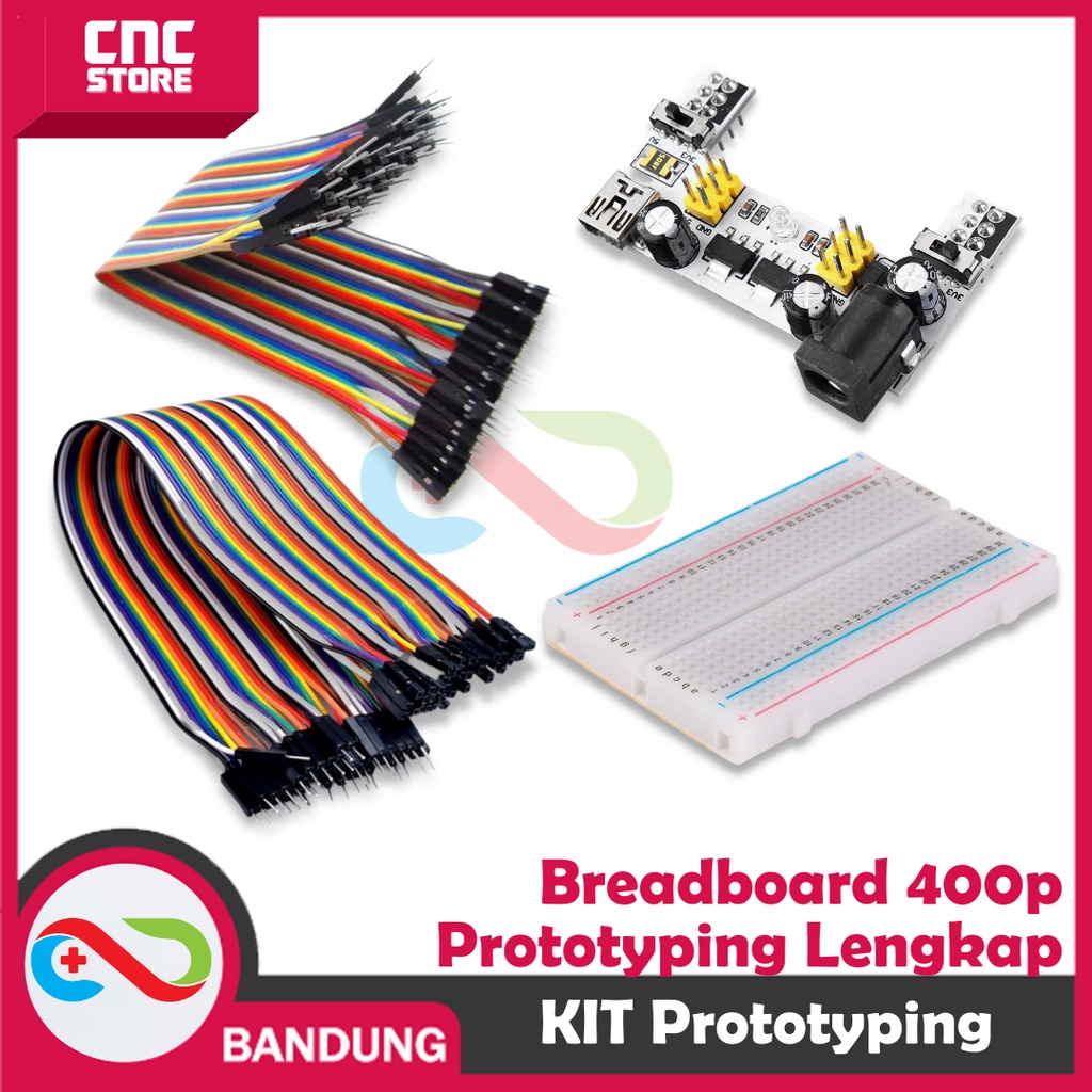 Jual PAKET LENGKAP BREADBOARD KIT PROTOTYPING MB102 400P | Shopee Indonesia