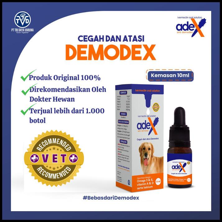 Jual Obat Demodex Demodek Kudis Gudikan Botak Pada Anjing Sirup Adex 10 ...