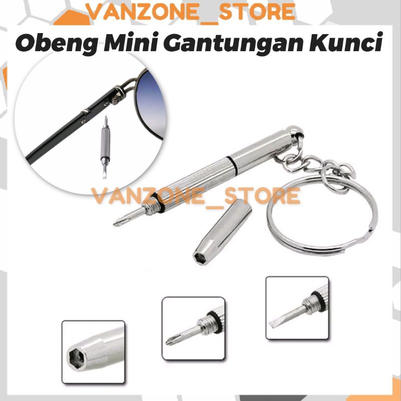 Jual Gantungan Kunci Multifungsi Obeng Kacamata Plus Minus EDC Keychain ...