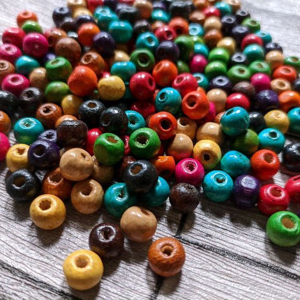 Jual Manik Manik Kayu Warna Warni BasitYarn | Shopee Indonesia