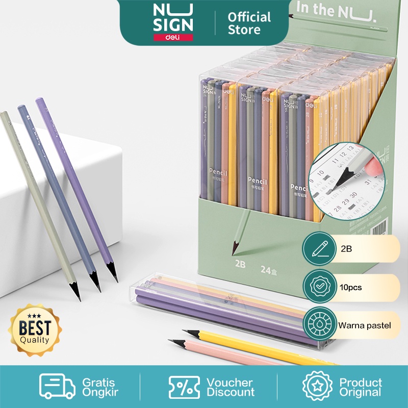 Jual Nusign Graphite Pencil / Pensil 2B Warna Lucu Non Toxic NS724