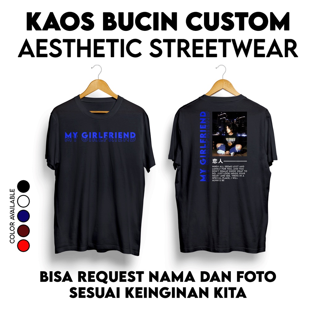 Jual Kaos Custom Foto Aesthetic / Kaos Sablon Satuan / Kaos Sablon ...